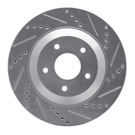 DYNAMIC FRICTION CO Brake Rotor - Drilled and Slotted - Silver, Zinc Coated, Front Left 631-46007D